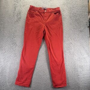 Gloria Vanderbilt Amanda Jeans Women 12 Red Denim Straight Leg Stretch Workwear